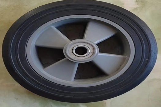 8*2.2膠粉輪工具車輪胎，橡膠實心輪靜音工業腳輪