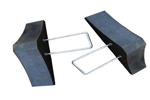 橡膠止輪器雙面車輛減速器，防溜黑色止退器鐵路軌道安全守護者